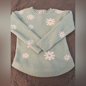 Pink Rose Mint Green Snowflake Sweater